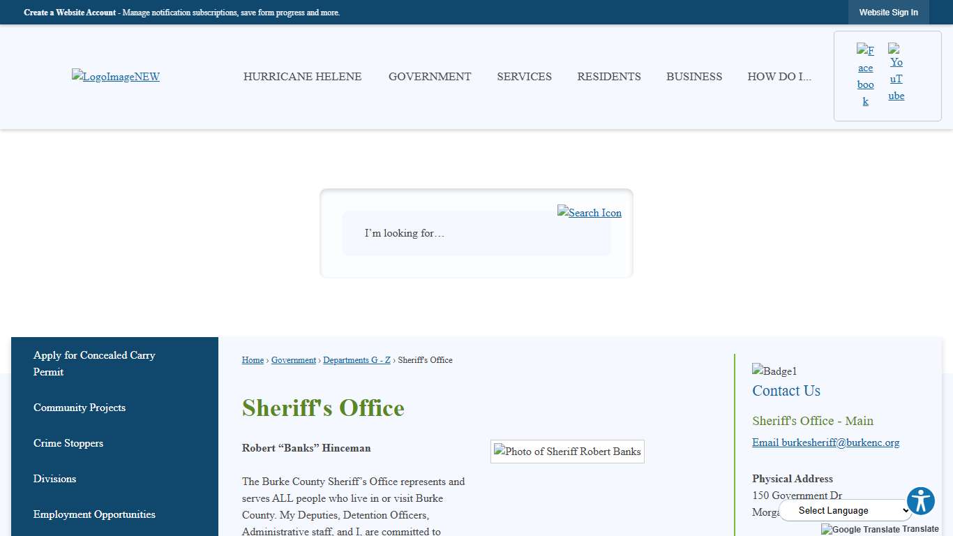 Sheriff's Office Burke County, NC